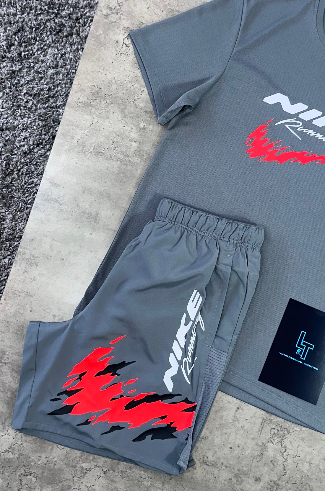 NIKE GRAPHIC MILER SET - GREY / ORANGE