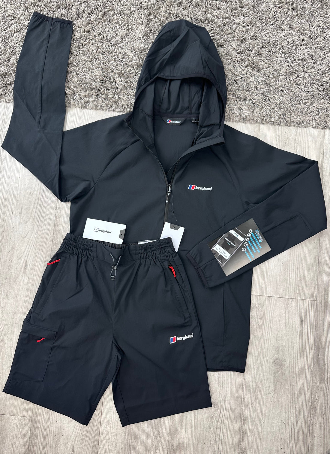 berghaus theran cargo shorts & jacket set