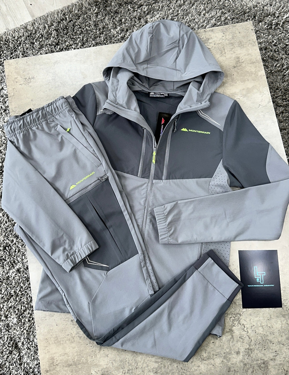 MONTERRAIN WOVEN TRACKSUIT - GREY / VOLT