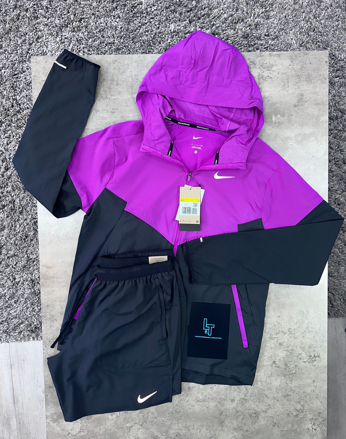 NIKE WINDRUNNER STRIDE SET - BLACK/PURPLE
