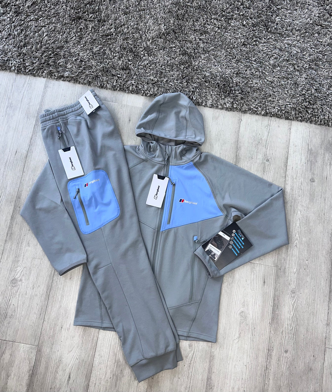 BERGHAUS FLEECE TRACKSUIT - GREY/LIGHT BLUE