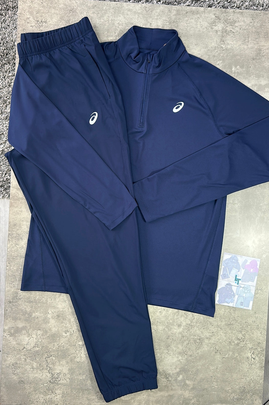 ASICS ROAD 1/2 ZIP TRACKSUIT - NAVY