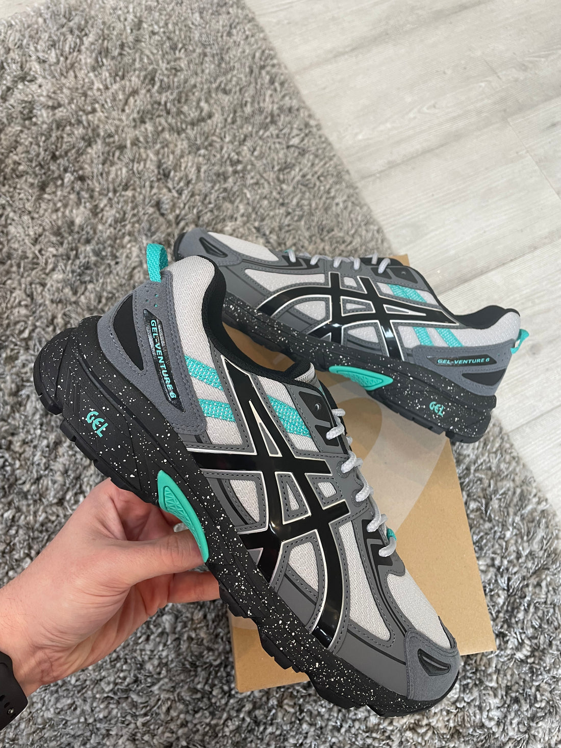 ASICS GEL VENTURE 6 - GREY / BLACK / AQUA