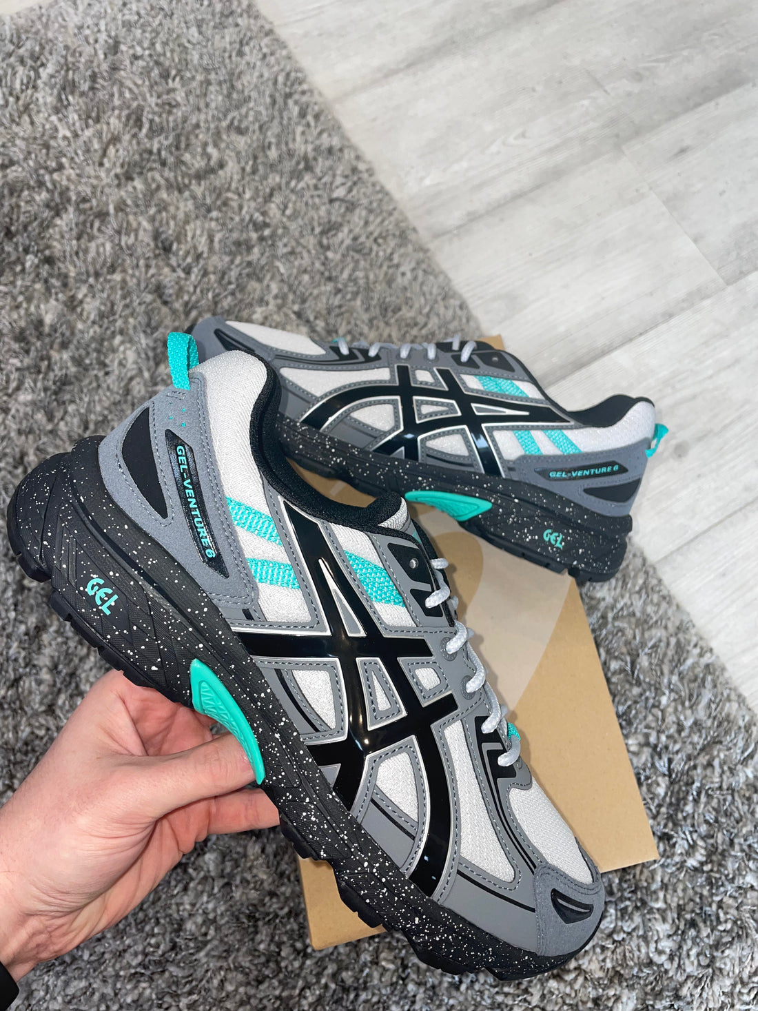 ASICS GEL VENTURE 6 - GREY / BLACK / AQUA