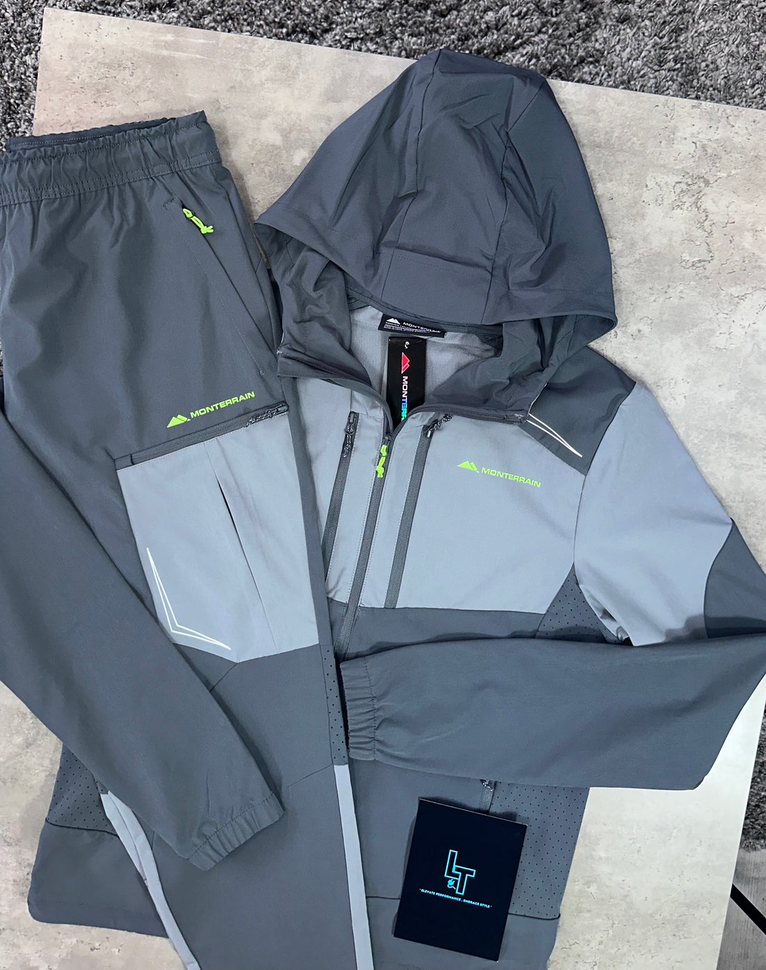 MONTERRAIN WOVEN TRACKSUIT - DARK/LIGHT GREY