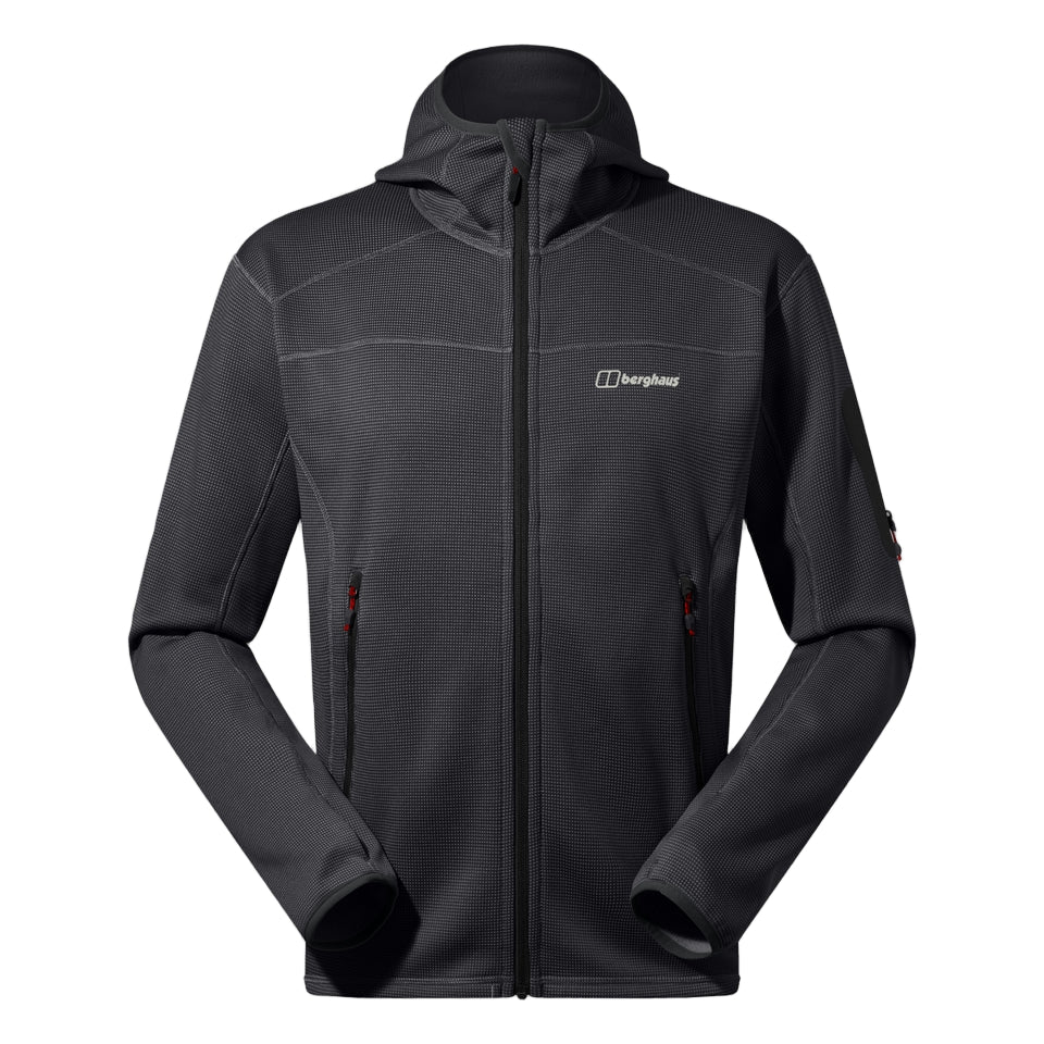 BERGHAUS Pravitale Mountain 2.0 Hooded Fleece Jacket - Dark Grey/Black