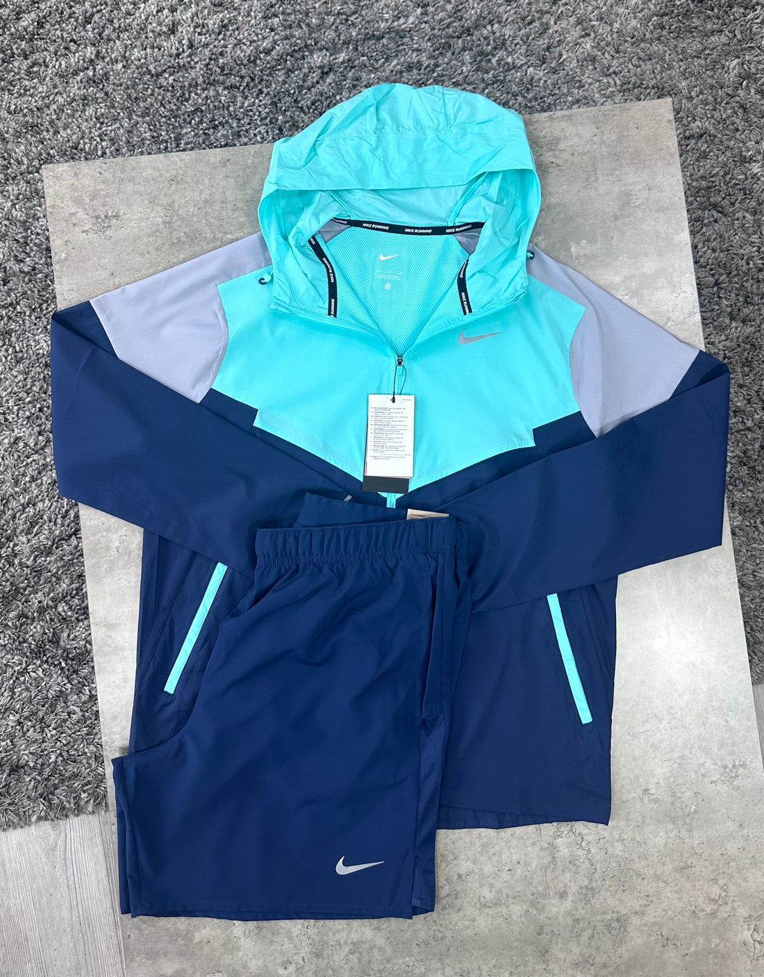 NIKE WINDRUNNER SET - MINT / GREY / NAVY