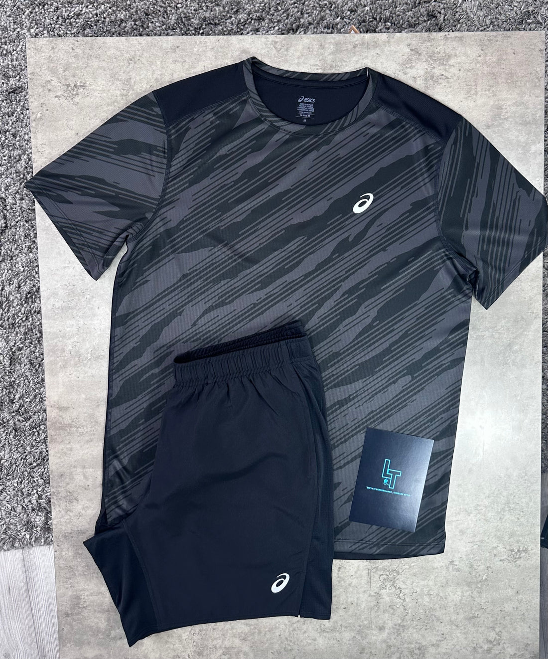 ASICS ALL OVER SET - BLACK / DARK GREY