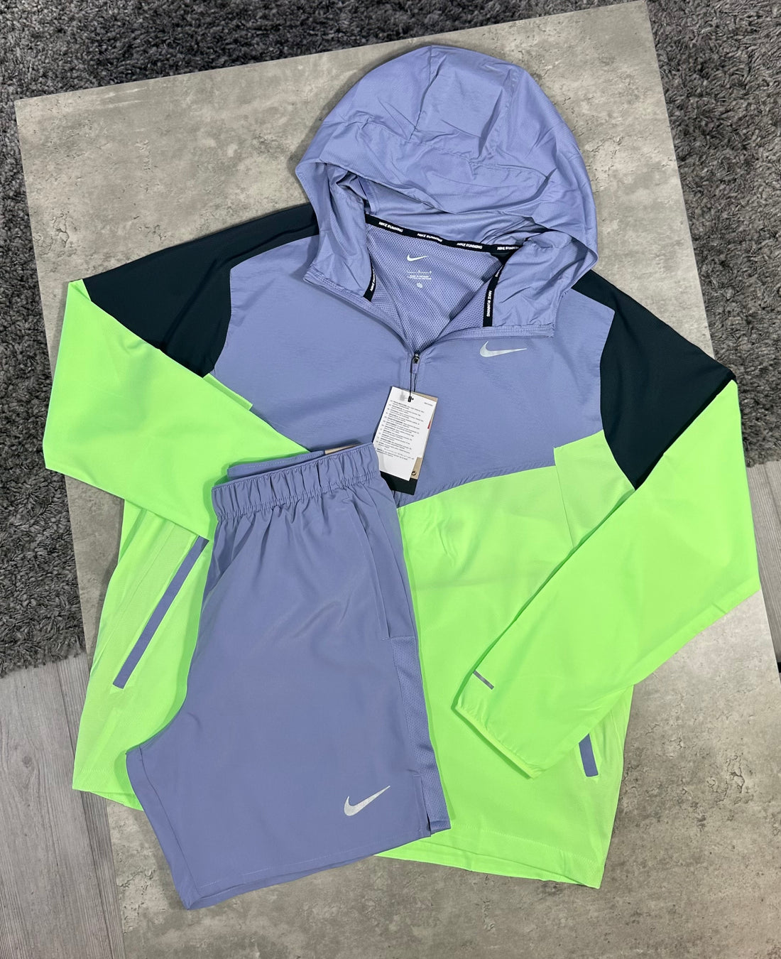 NIKE WINDRUNNER SET - PURPLE / BLACK / LIME