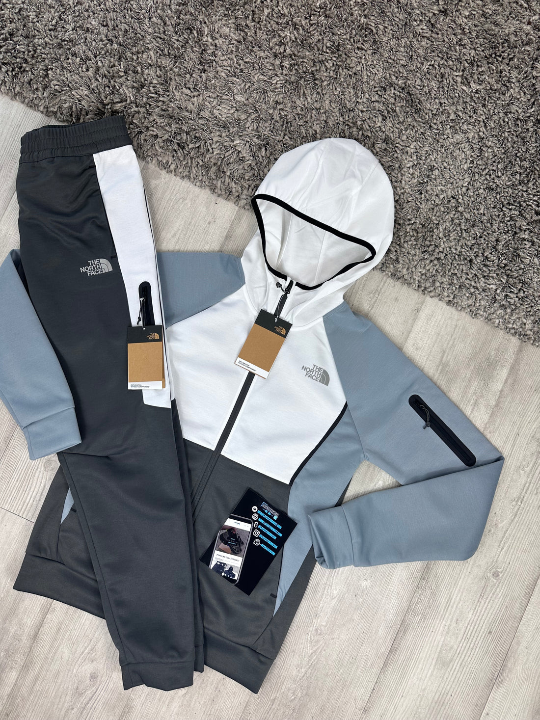 THE NORTH FACE TEK TRACKSUIT - GREY/WHITE/BLUE