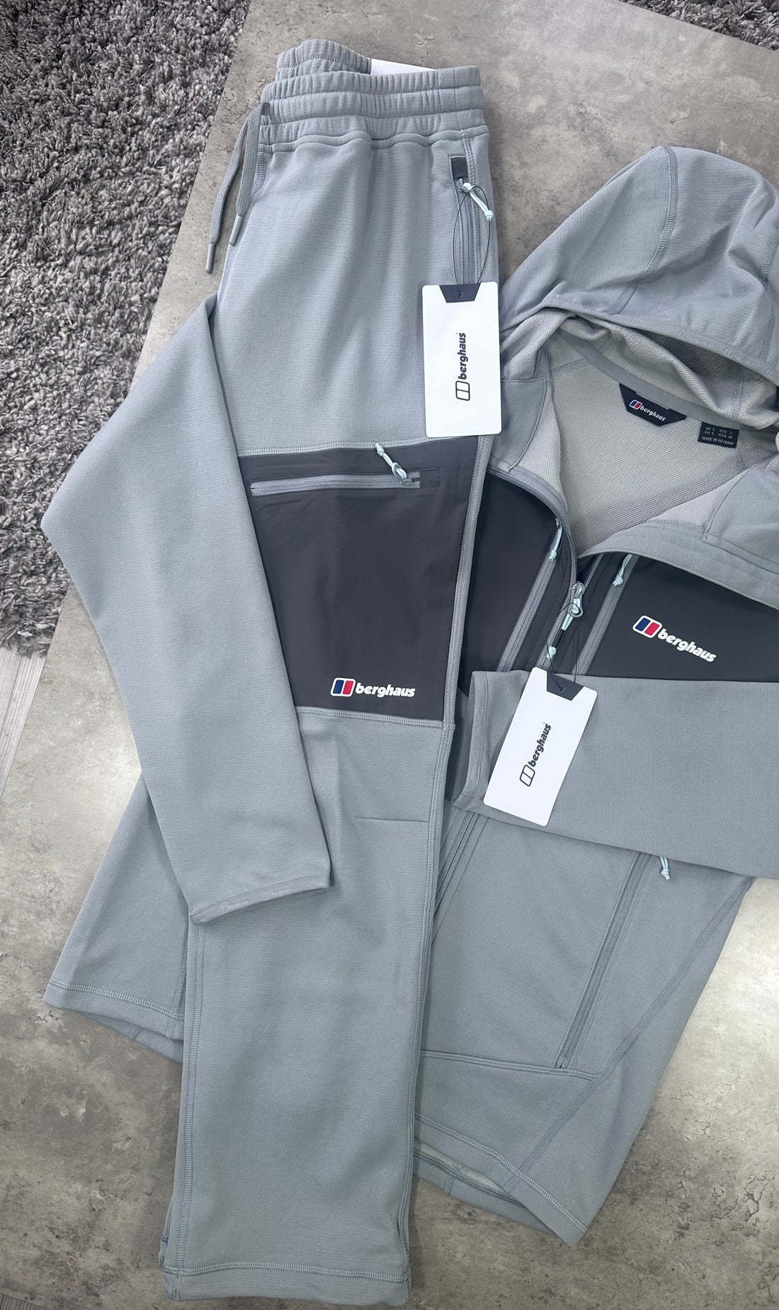 BERGHAUS FLEECE TRACKSUIT - LIGHT / DARK GREY