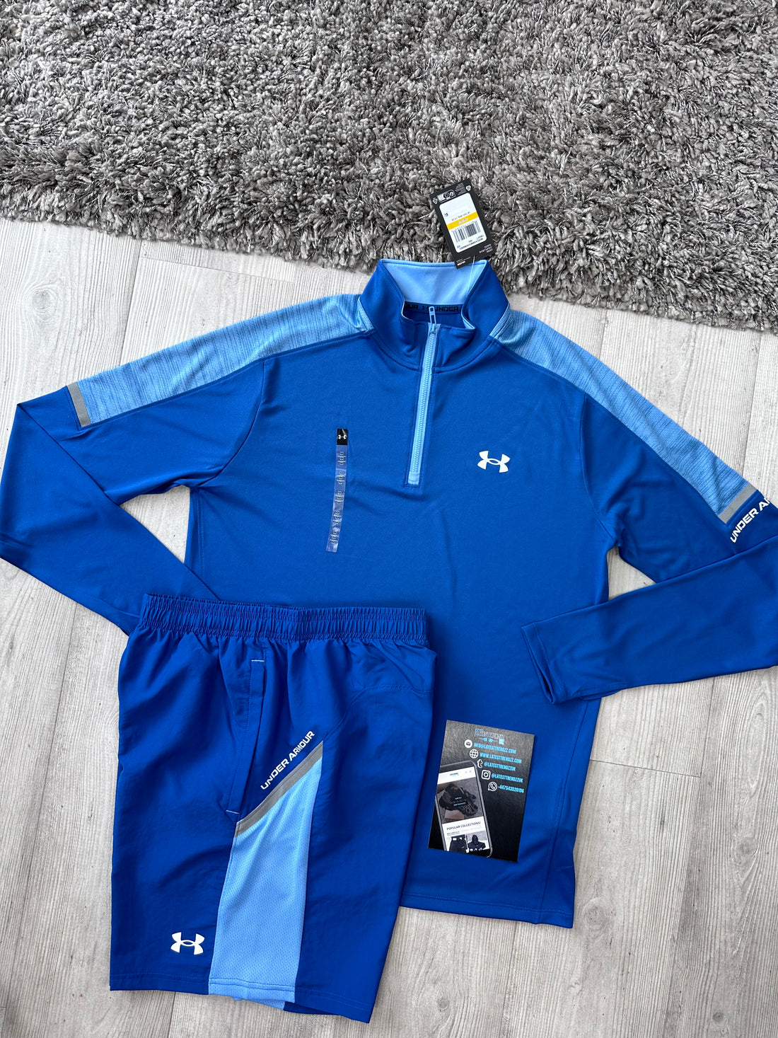 UNDER ARMOUR TECH 1/2 ZIP SET - HORIZON BLUE