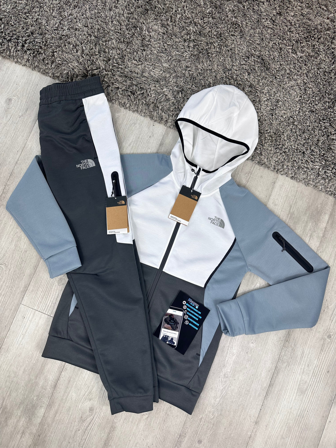 THE NORTH FACE TEK TRACKSUIT - GREY/WHITE/BLUE