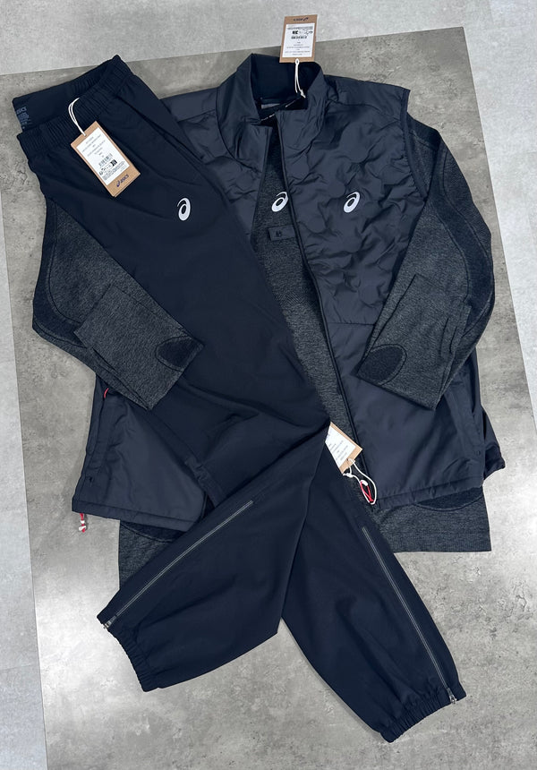 ASICS ROAD GILET TRI TRACKSUIT - BLACK / DARK GREY