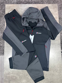 BERGHAUS FLEECE GRID TRACKSUIT - BLACK / GREY