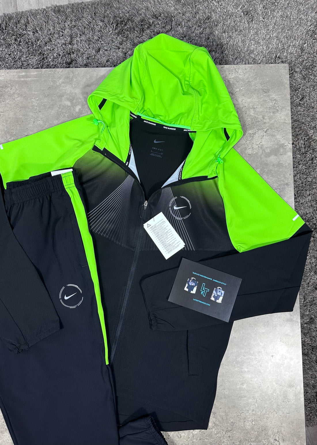 NIKE REPEL TRACKSUIT - BLACK / NEON