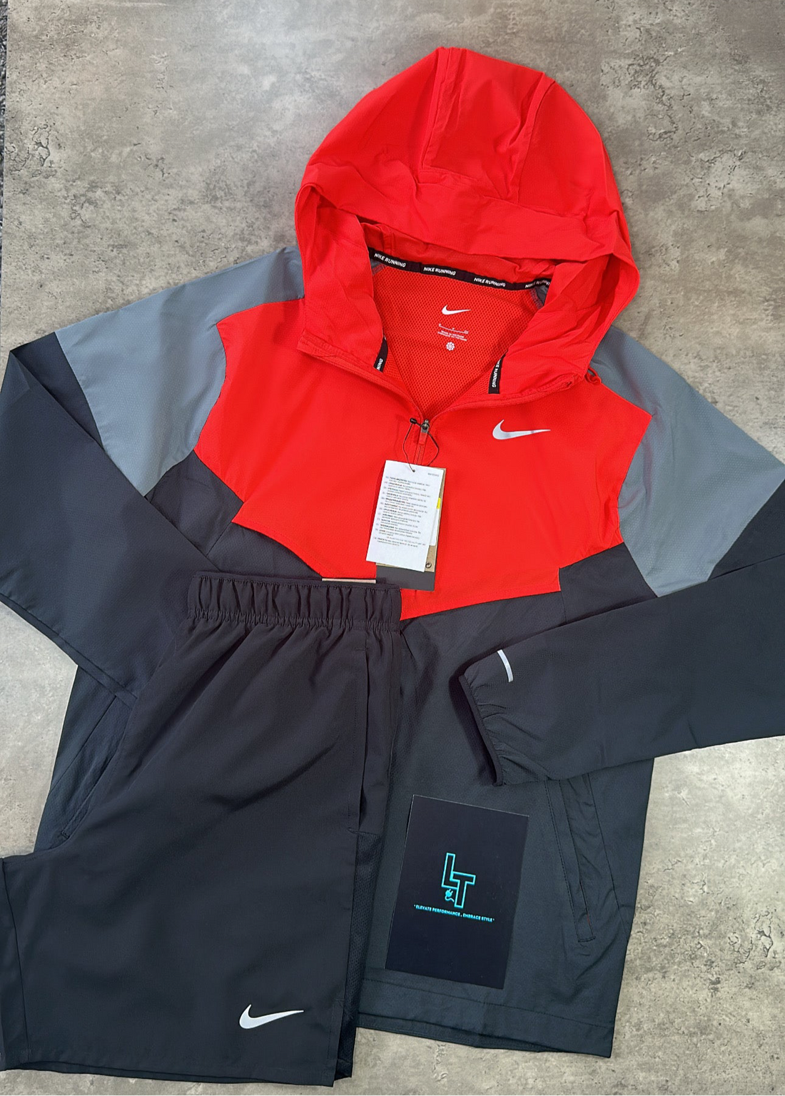 NIKE WINDRUNNER SET - RED/GREY/BLACK