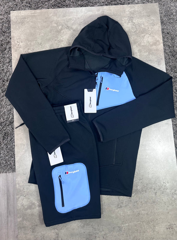 BERGHAUS FLEECE SET - BLACK / LIGHT BLUE