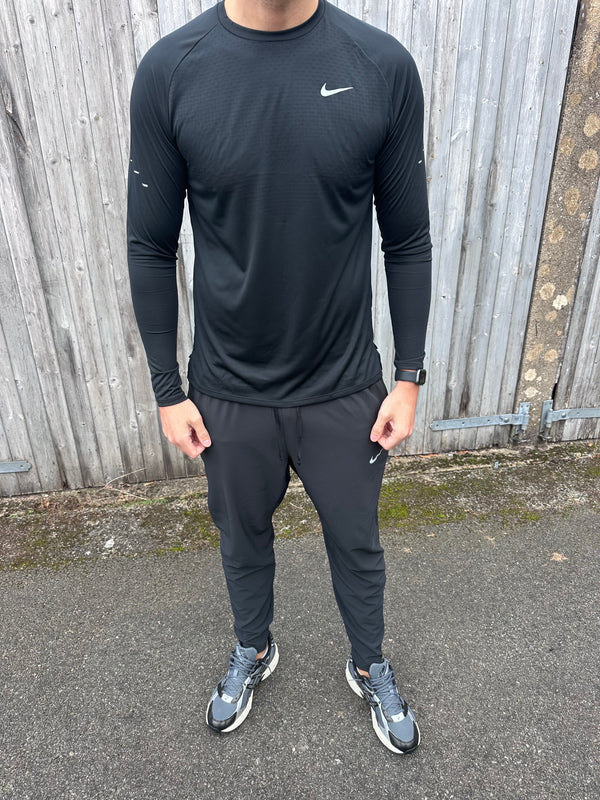 NIKE STRIDE LS SET - BLACK