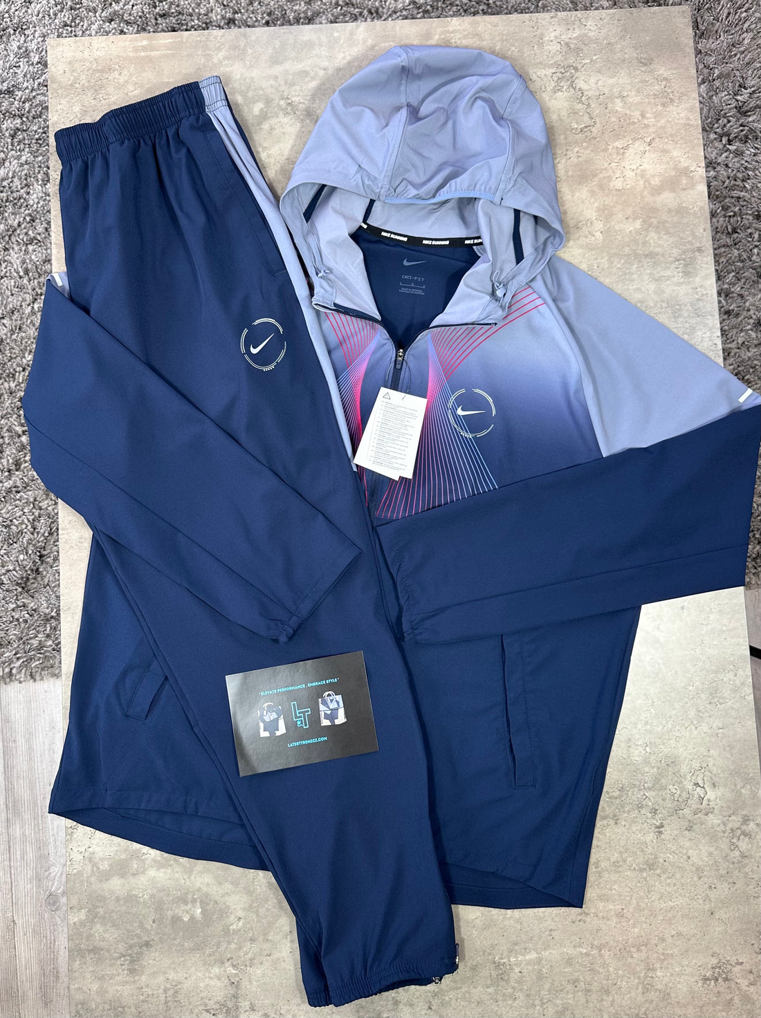 NIKE GRAPHIC TRACKSUIT - NAVY / LIGHT BLUE