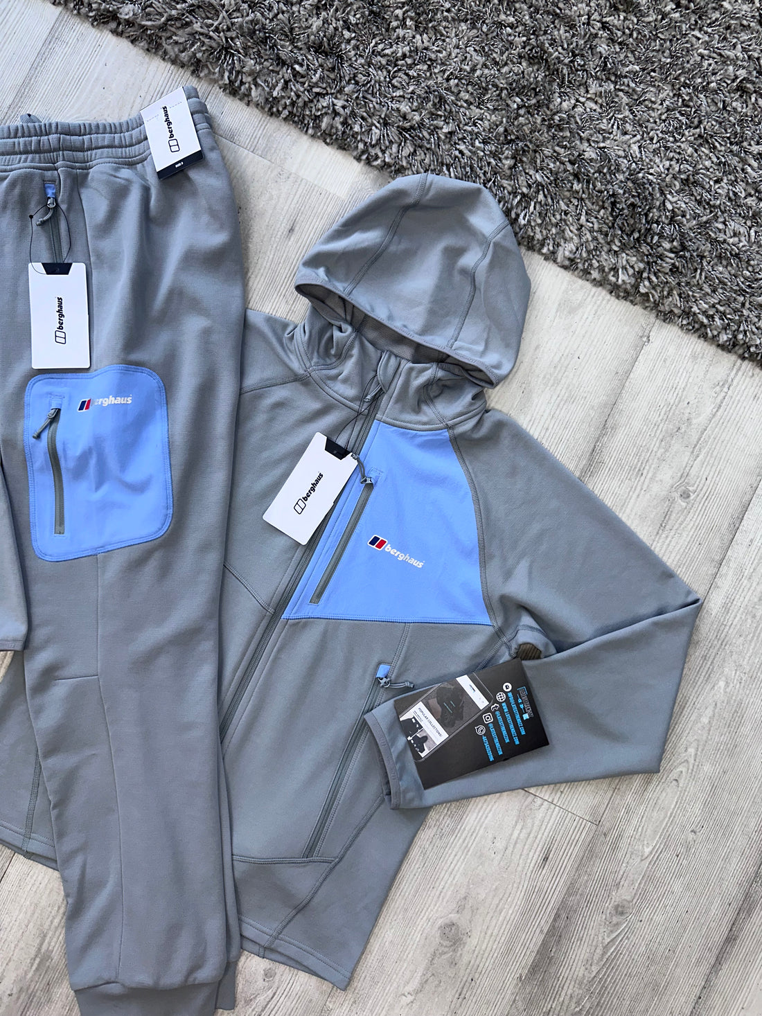 BERGHAUS FLEECE TRACKSUIT - GREY/LIGHT BLUE