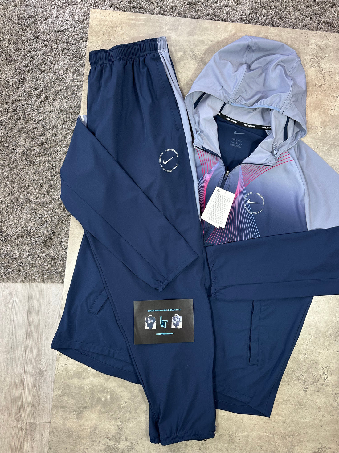 NIKE GRAPHIC TRACKSUIT - NAVY / LIGHT BLUE