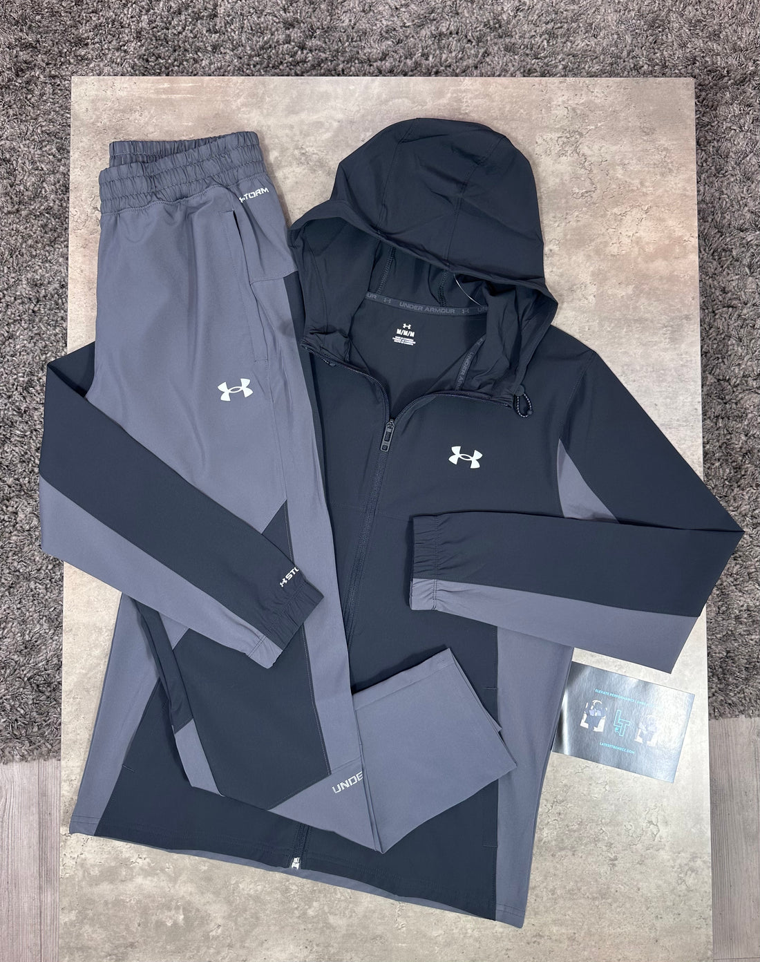 UNDER ARMOUR STORM HYBRID TRACKSUIT - LIGHT / DARK GREY