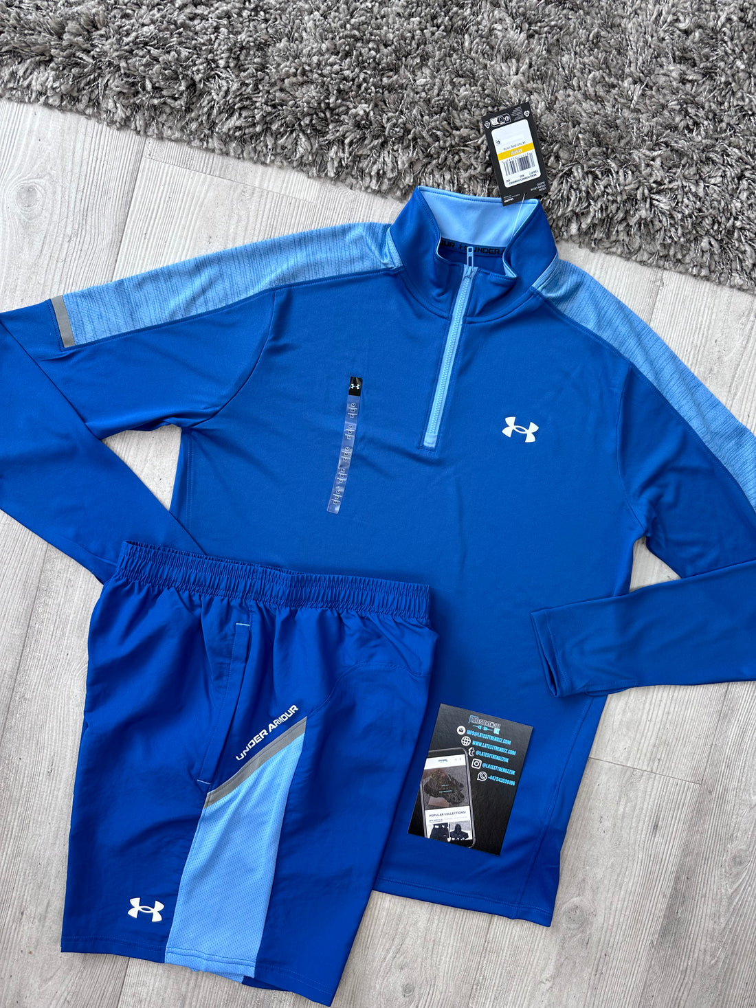 UNDER ARMOUR TECH 1/2 ZIP SET - HORIZON BLUE