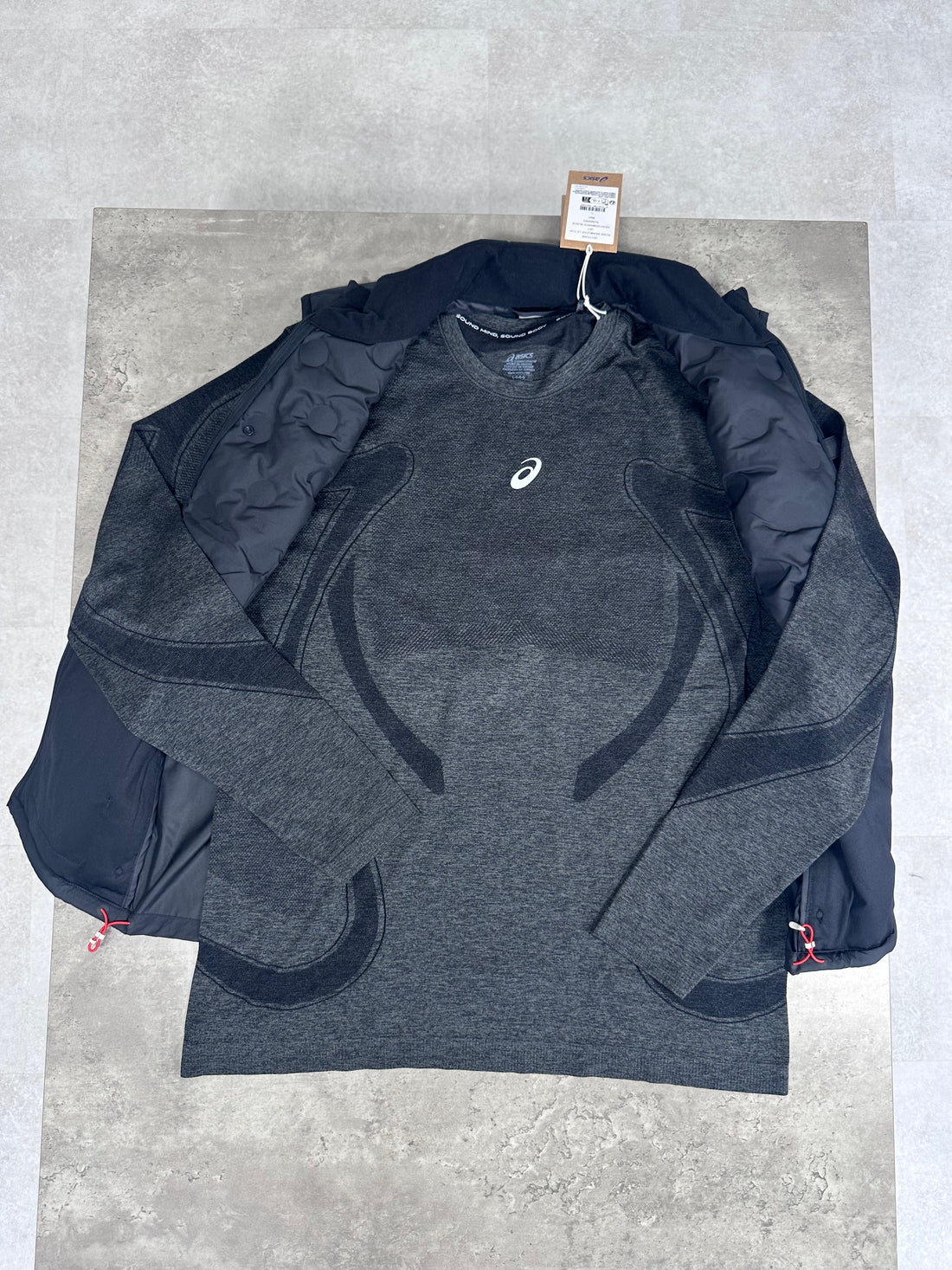 ASICS ROAD GILET TRI TRACKSUIT - BLACK / DARK GREY