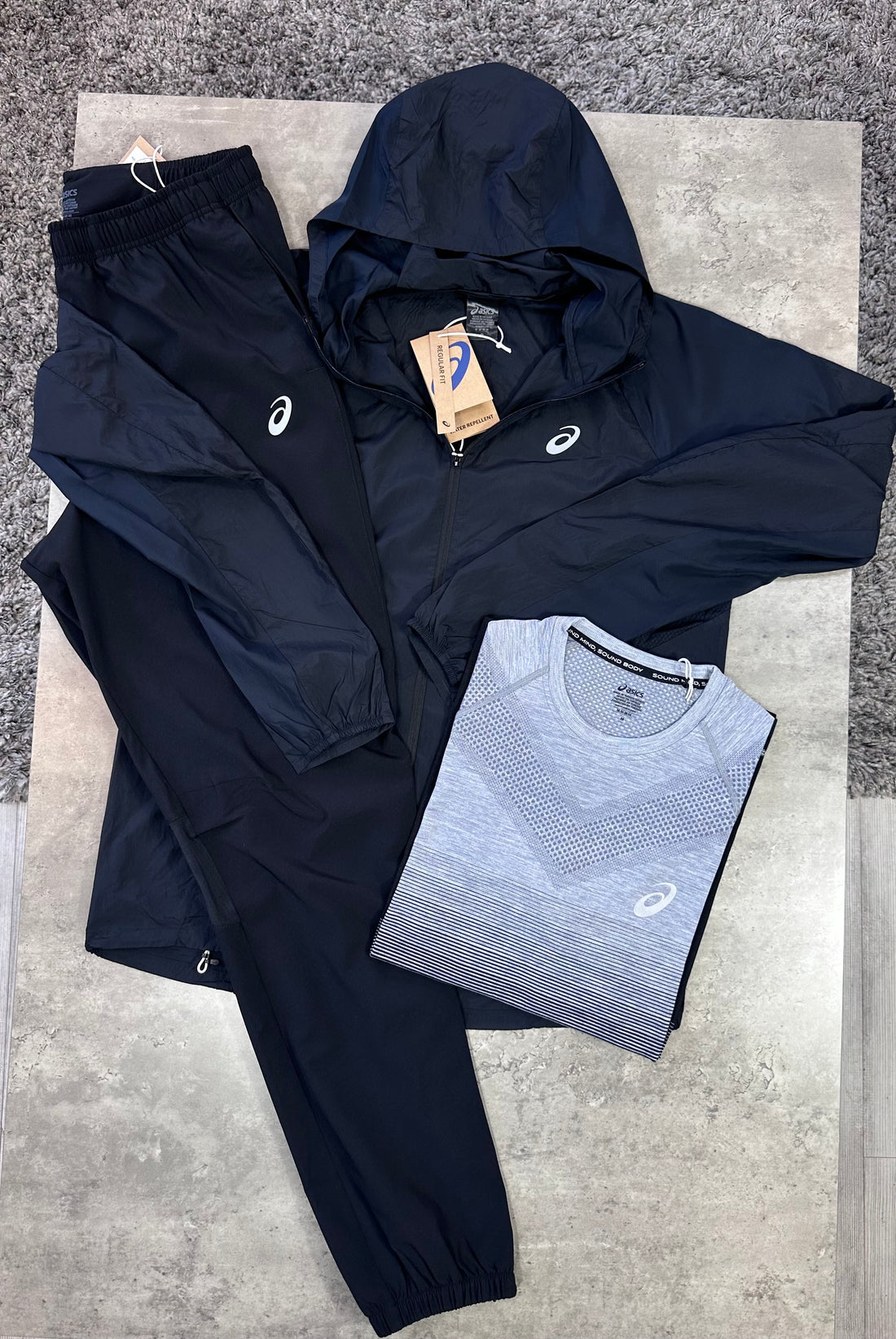 ASICS ROAD SEAMLESS TRI TRACKSUIT - BLACK / GREY