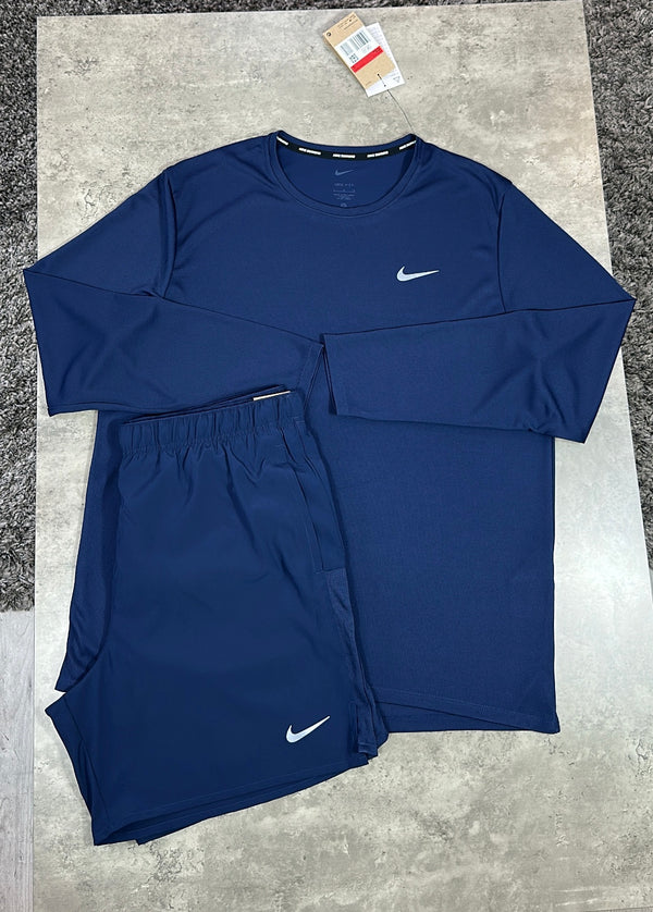 NIKE MILER LS SET - NAVY