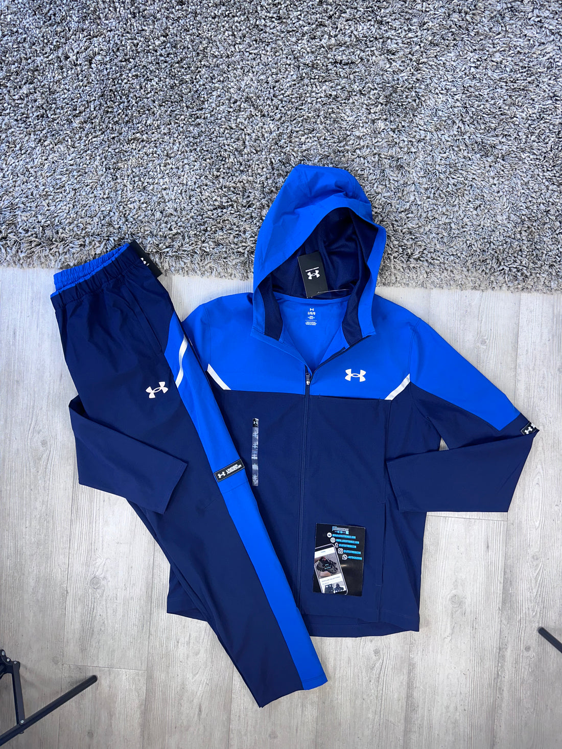 Navy under armour tracksuit shop