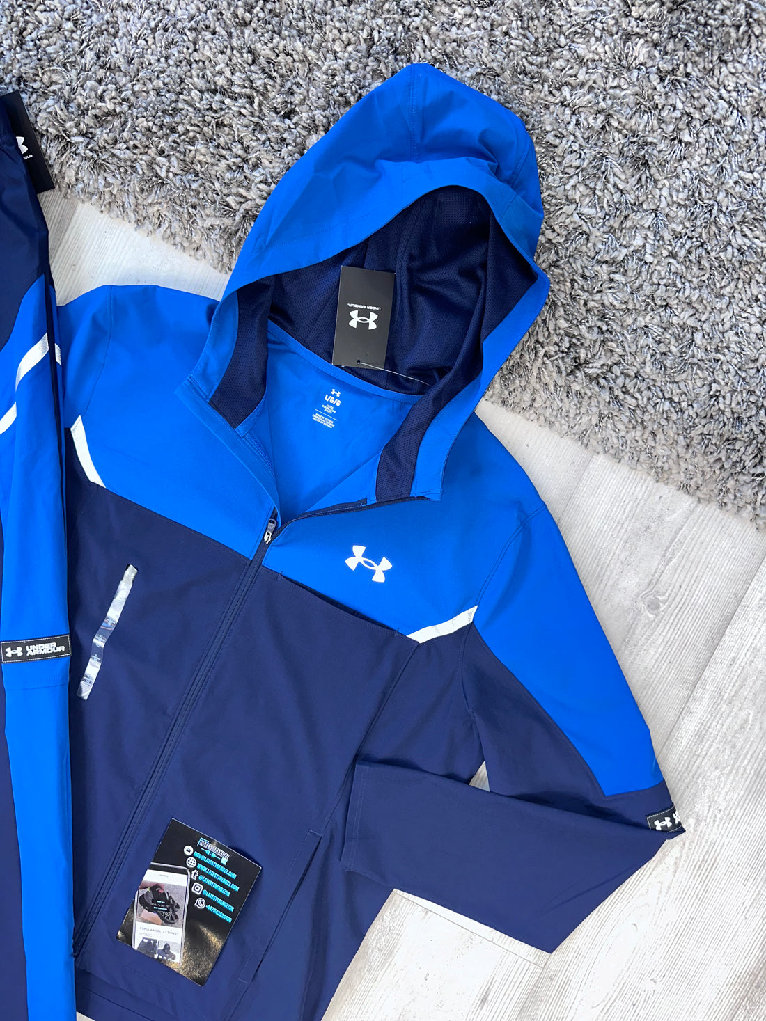 Royal blue under armour jacket on sale