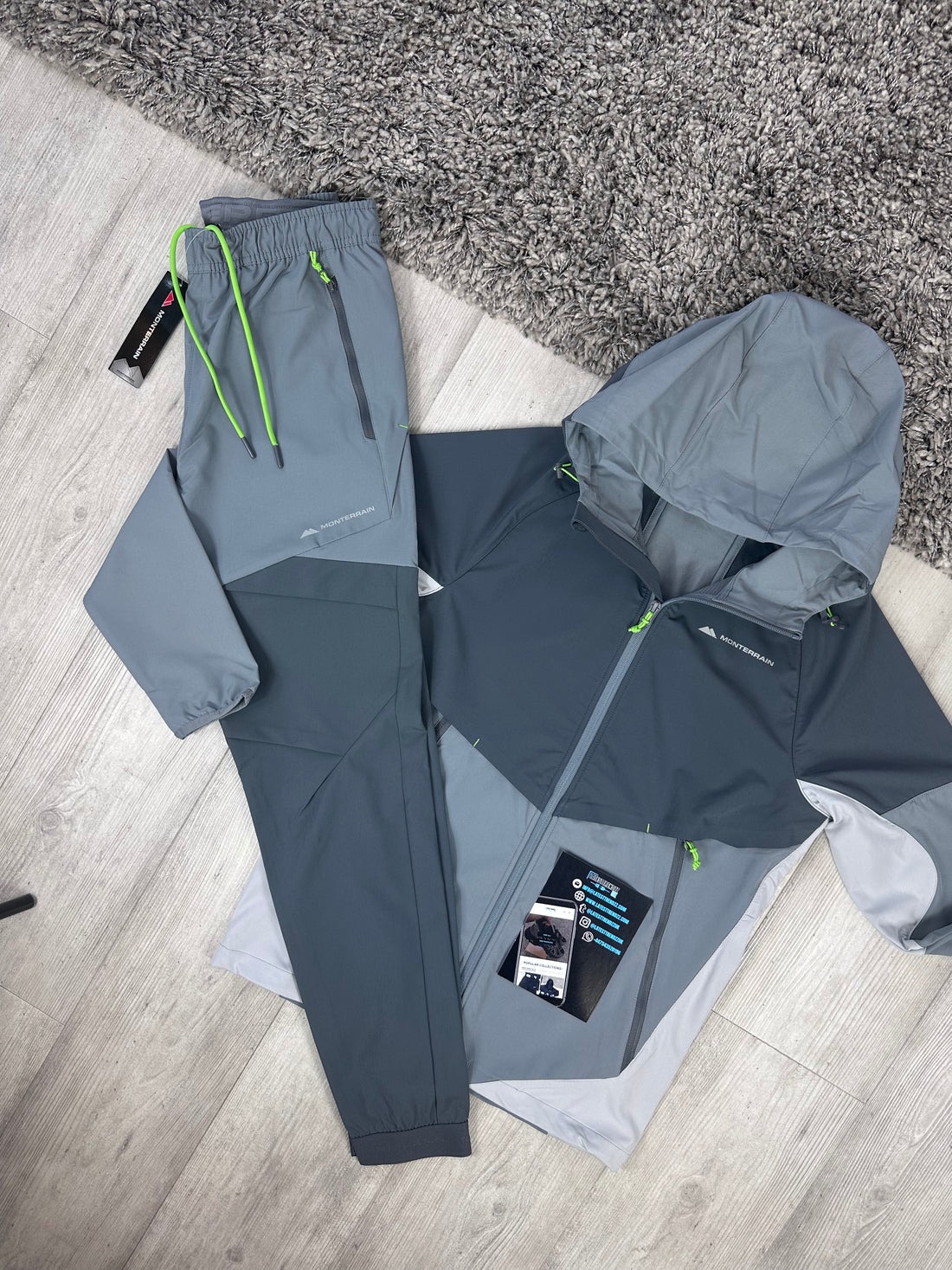 MONTERRAIN TRACKSUIT - LIGHT GREY/DARK GREY/NEON