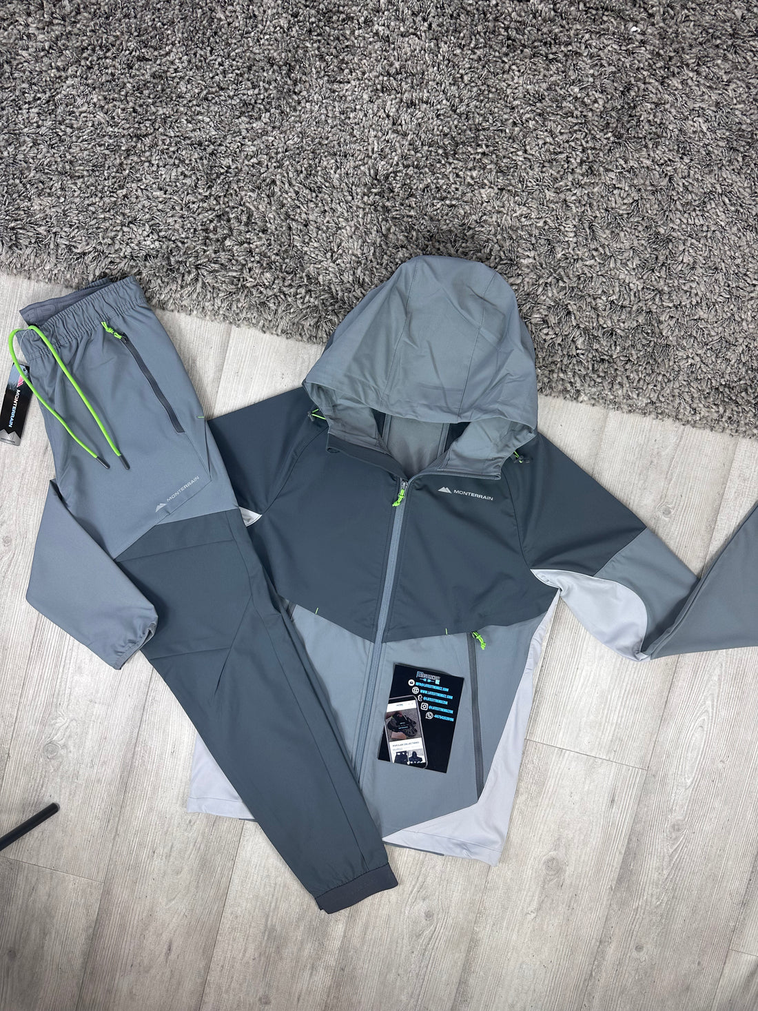 MONTERRAIN TRACKSUIT - LIGHT GREY/DARK GREY/NEON