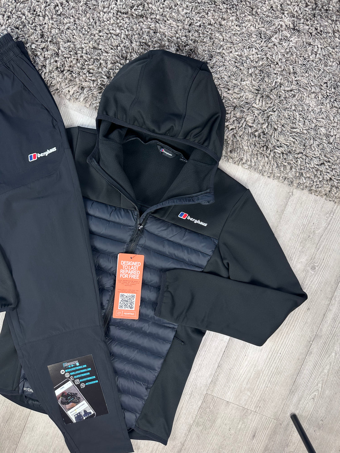 BERGHAUS HYBRID THERAN TRACKSUIT - BLACK / MIDNIGHT BLUE