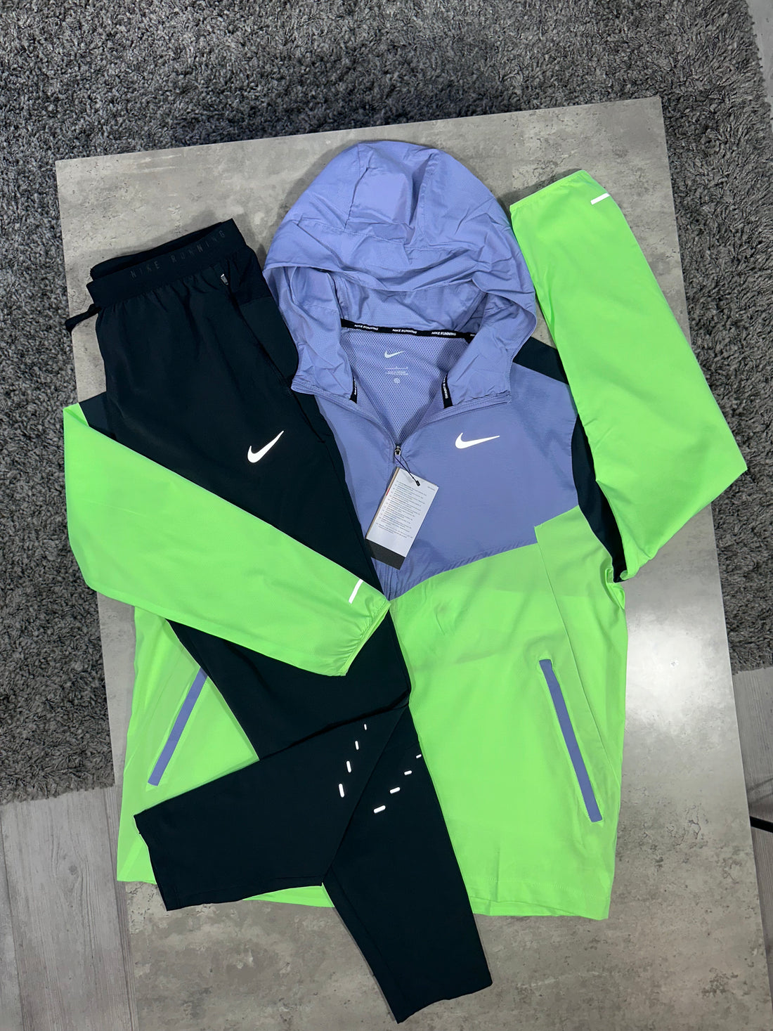NIKE WINDRUNNER STRIDE TRACKSUIT - PURPLE/BLACK/LIME