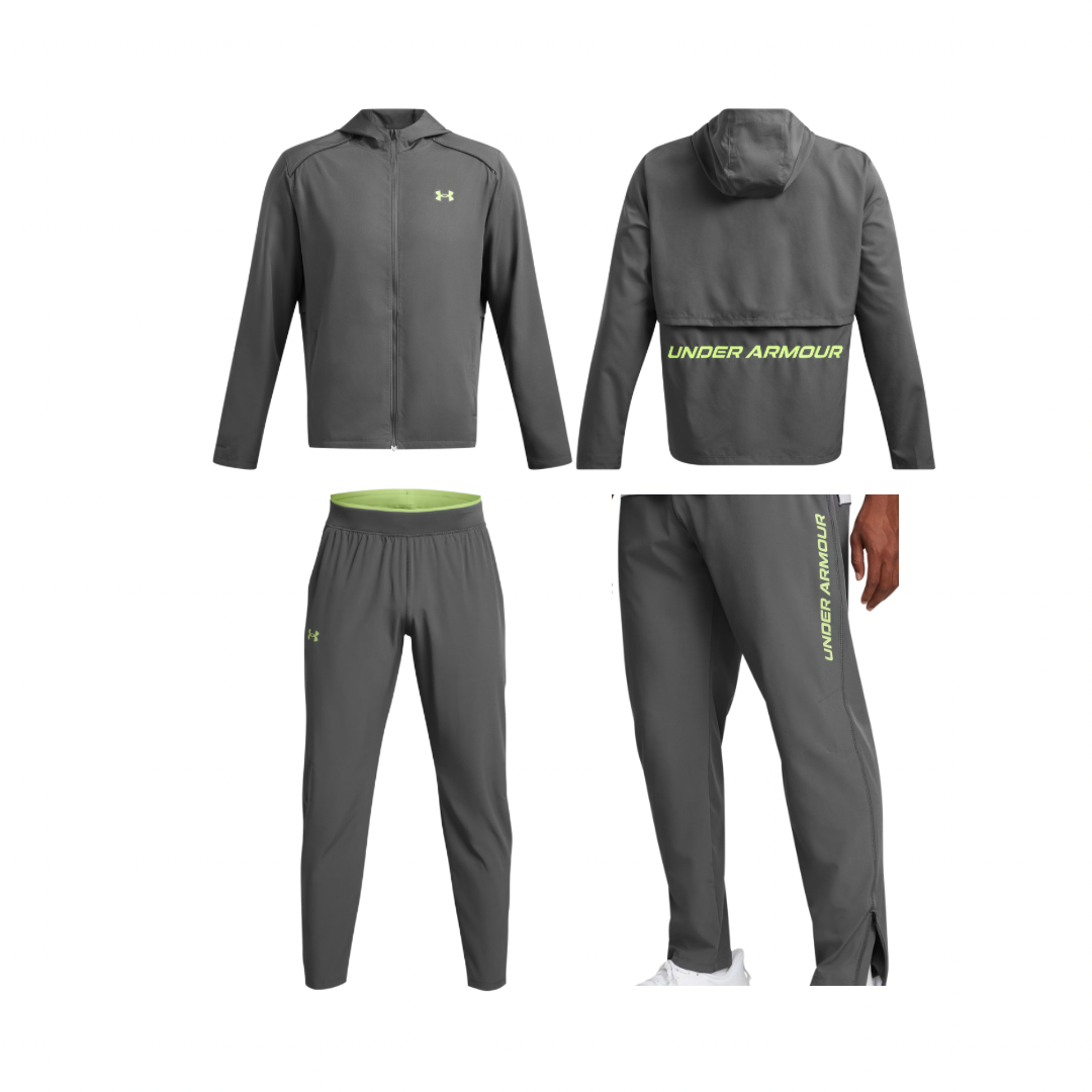 UNDER ARMOUR LAUNCH TRACKSUIT - GREY/MORPH GREEN