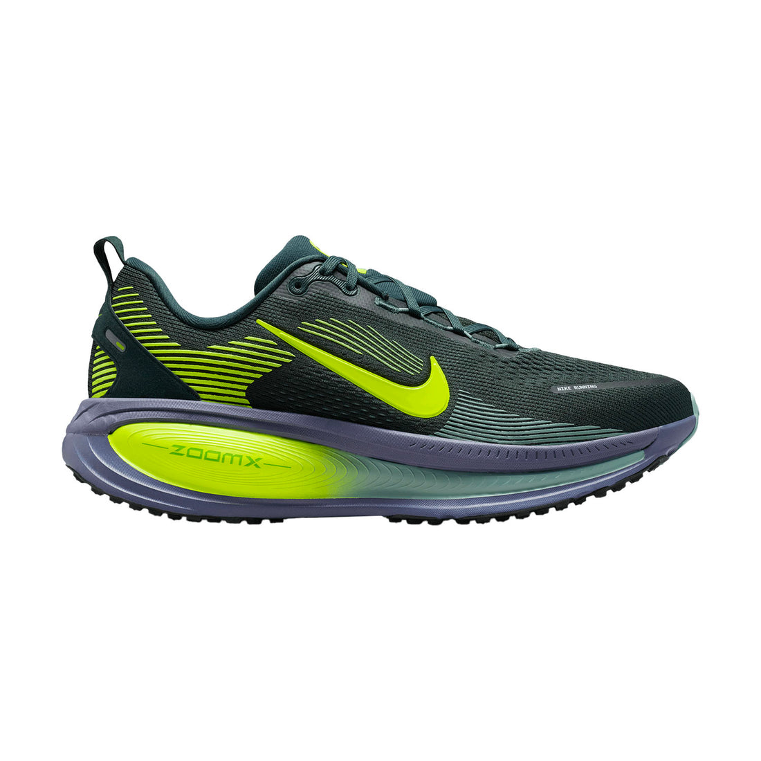 NIKE MENS VOMERO 18 - SEAWEED/VOLT/CANNON/SANDED PURPLE