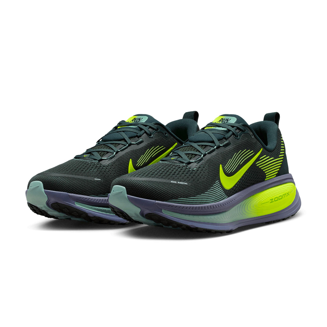 NIKE MENS VOMERO 18 - SEAWEED/VOLT/CANNON/SANDED PURPLE